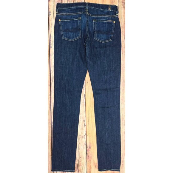 7 For All Mankind Roxanne Skinny Jeans Womens 26 (28x32) Dark Wash - Picture 2 of 8
